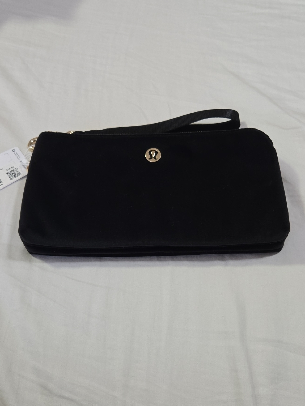 lululemon athletica Black Velour Wristlet Clutch